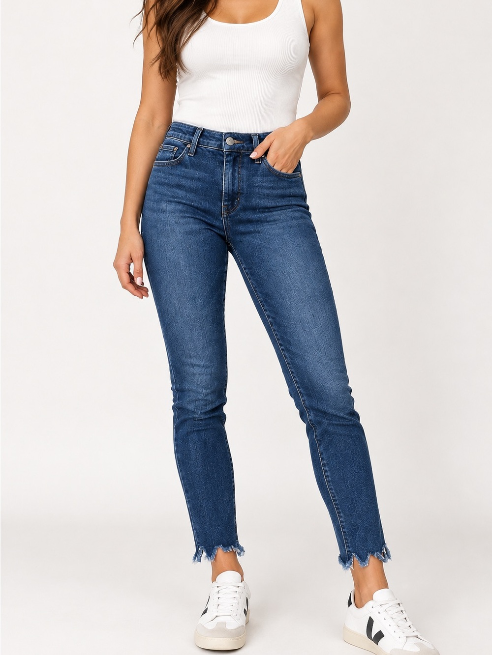Joe’s Jeans The Charlie High Rise Skinny Ankle Jeans Size 28 Raw Hem